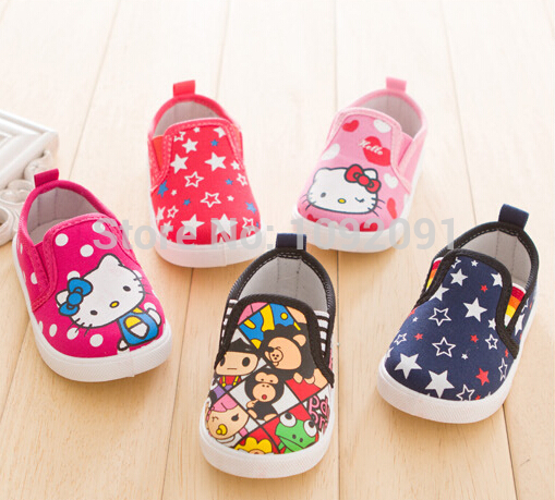 Kitty Cat Kids sneakers baby girls boys shoes 6 colors children canvas shoes Hello Kitty Princess