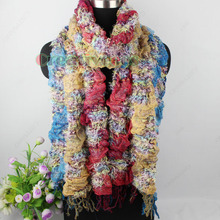 Fashion Stylish Women Girl s Winter Warm Soft Colorful Bubble Scarf Wrap Shawl Tassel Long Stole