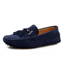 2016 New Genuine Leather Tassels Men Loafers Moccasins Driving Shoes Male Casual Suede Leather Flats Shoes