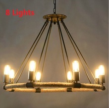 Nordic Antique Hemp Rope Retro Pendant Lights Vintage American Country Loft Industial Dining Room Lamps Fixtures Home 110V-240V