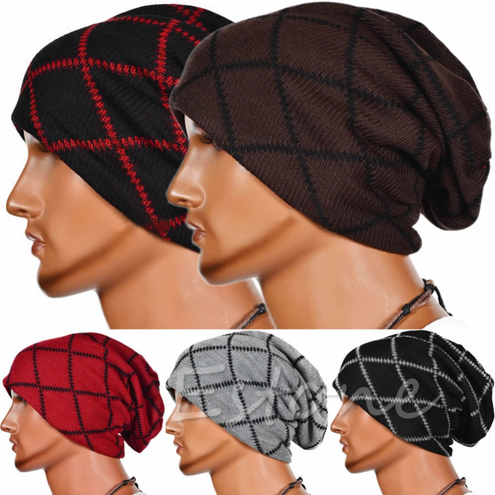 Гаджет  Free Shipping Fashion Men Slouchy Beanie Long Knit Cap Oversized Warm Winter Unisex Chic Hat None Одежда и аксессуары