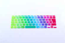 Japanese JP keyboard Rainbow English Letter Keyboard Cover Skin Protector For Apple MacBook Air 11″ 11.6 For Mac book 11″ JP