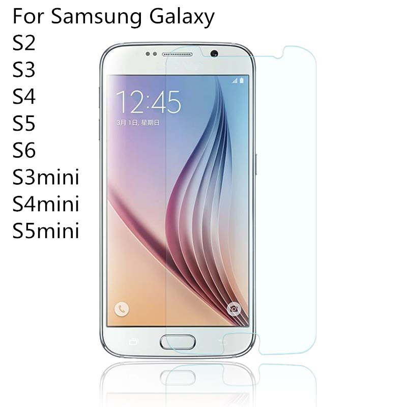 Для Samsung Galaxy S2 S3 S4 S5 S6 Закаленное Стекло Гвардии фильм 9 H 0.26 мм Ультра Реального Премиум-Экран Протектор Для Samsung Galaxy S7