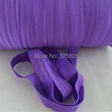 2014 New Arrival #465-purple 5/8″ (16mm) FOE elastic, solid Fold Over Elastic 50yards/lot, FOE for Headbands Free shipping