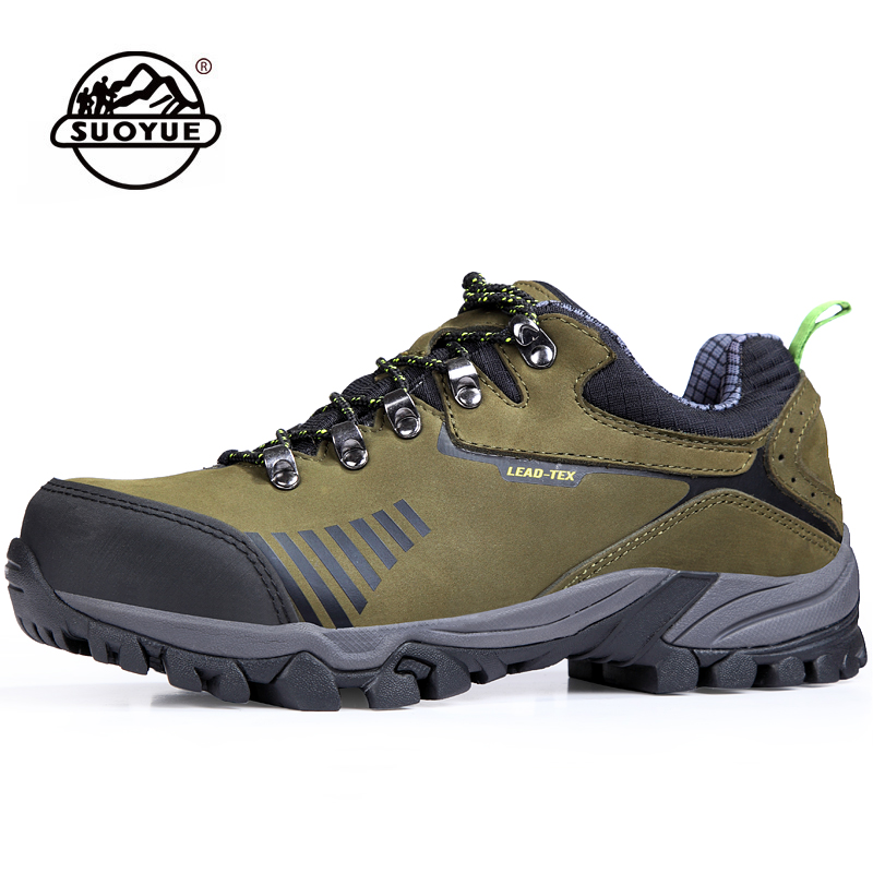 Top Quality Mens Outdoor Hiking Professional Waterproof Shoes For Men Genuine Leather Scarpe Trekking Climbing Mountain Shoes