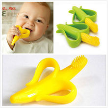 Safety Banana Baby teether Teething Toothbrush infant silicone baby teether stick chews Teething Rings hygiene baby toys care
