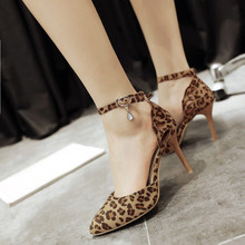 Women Shoes 2016 Summer Fashion Leopard sexy high-heeled Pumps Shoes Banquet party shoes wedding shoes Plus size Zapatos Mujer