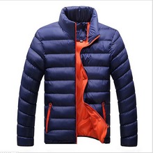 Winter jacket men 2015 new arrival fashion casual slim fit down jacket parka solid stand collar