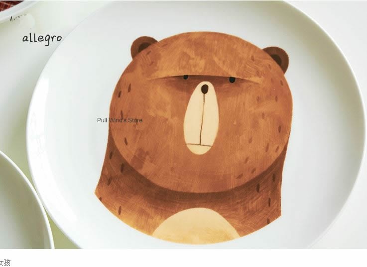 Cute cartoon Dishes Steak Plate Dishe Plates Animal ceramic Child Dishs Personalized quality food dishes Fox Bear Tableware