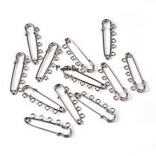 Iron Kilt Pins, Platinum Color, about 16mm wide, 50mm long, hole: 3mm