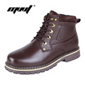 Full Grain Leather Men Boots Handmade Men Ankle Boots Super Warm Snow Boots Plus Size Waterproof
