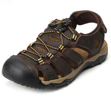 2015 Outdoor Sandals Men New Shoes Zapatos Senderismo Hombre Beach Sandals Men Slippers Shoes Trainers Camssoo Genuine Leather