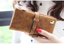 2015 New Fashion Women Wallet Matte Leather 7 Colors Clutch Wallets Ladies Long Clutches Two Fold