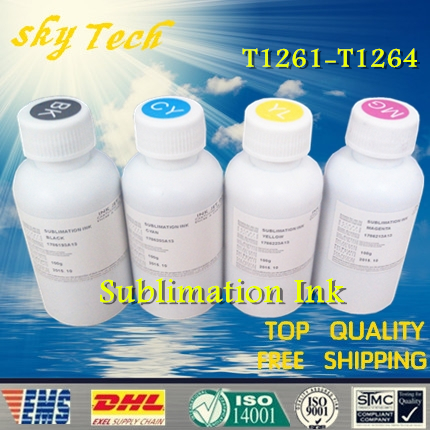 Free shipping,Sublimation ink suit for Epson T1261 - T1264 ,suit for Epson   Workforce 520 / Workforce 635 ,100ML/Color