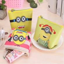 Kawaii Despicable Me Minions PU Leather Coin Purse Wallet Pouch Case Bag Girl’s Zipper Storage Bag Case Handbag For Gift