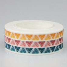 1 Pc / Pack Print Stamp Triangle Patterned Japanese Washi Paper Decorative Masking Tape Lot Scrapbooking Tools Papelaria