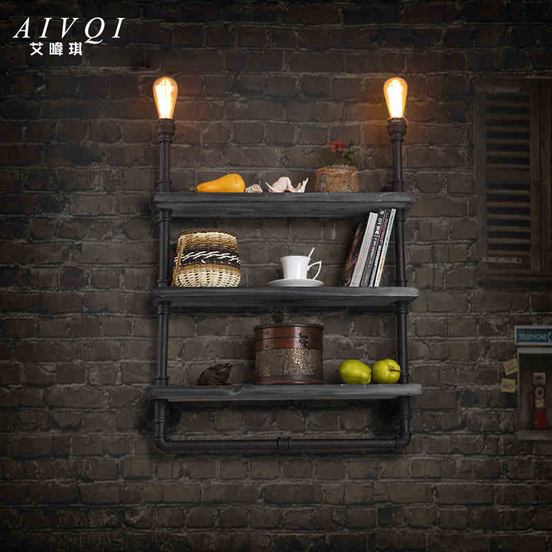Nordic American Industrial Wall Lamps Three Layers Vintage Water Pipe Wall Lamp Bedroom Bedside Lights Home Decoration Lighting