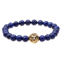 Blue bead bracelet buddha bracelets paracord natural stone lion bracelet men pulseras hombre bracciali uomo mens bracelets 2015