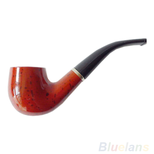 Vintage Durable Woody Break in Tobacco Pipe For Smoking with Leather Case 02SG 4BJH