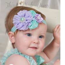1 Pieces Newborn Cute Baby Pearl Rose Flower Hair Band Chiffon Baby Headband Ribbon Elasticity Hair Accessories Headwear W171