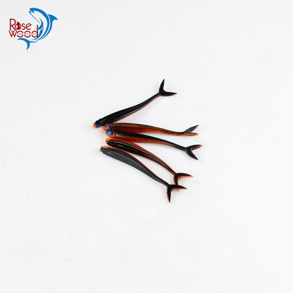 100pcsLot 8cm 1.7g Rosewood Fishing Lure Soft Baits Isca Artificial Pesca Rubber Soft Lure Fishing Wobblers Carp Fishing Lures  (6)