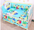 Promotion 6PCS Cartoon Cot Baby bedding set bed linen cotton crib bumper include bumper sheet pillow