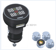Envío gratis de control de presión de tpms monitor de sistema de 4 sensores externos paquete al por menor coche tpms