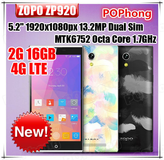 F Original ZOPO ZP920 MTK6752 Octa Core Mobile Phone 5 2 1920x1080 4G FDD LTE 2GB
