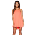 2016 Women Europe and America Summer Casual Dress Party Beach Sleeveless Chiffon Gallus Sexy Trendy Mini