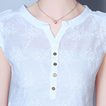 Women Blouse Summer Style New Fashion Tops Elegant Embroidered Shirt Casual Plus Size Loose Sexy Bottoming