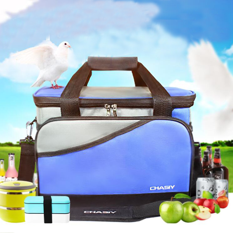 19L Large Lunch Bags Thicken 600D Oxford Waterproof Folding Cooler Picnic Bags For Fresh Food Thermal Bag Insulation Ice Pack