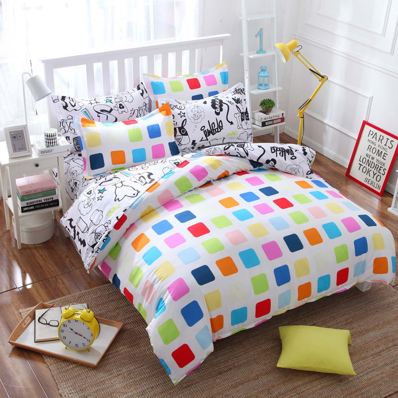 Summer style cotton bedding set Super soft twin Full Queen King Nordic style Comforter Duvet Cover bed sheet Pillowcase no quilt
