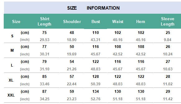 Us Shirt Size Chart