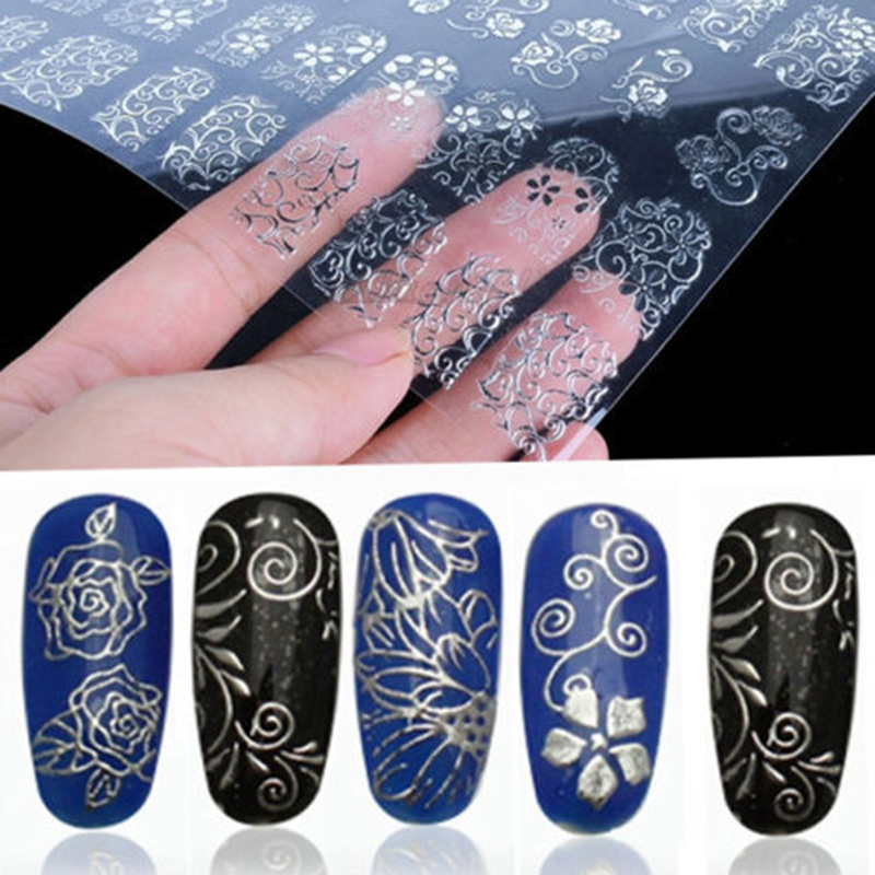 1 лист = 108 шт. 3D цветок ногтей наклейки надписи штамповки DIY инструменты для декорирования M01408