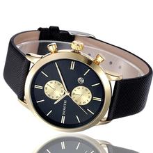 Hot Marketing 2015 1PC Fashion Men Casual Waterproof Date Leather Military Japan Watch Gift Jun7 Hcandice