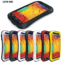 Free Shipping Waterproof Shockproof Metal Case For Samsung Galaxy Note 3 III N9000 Aluminum Cover With Gorilla Glass