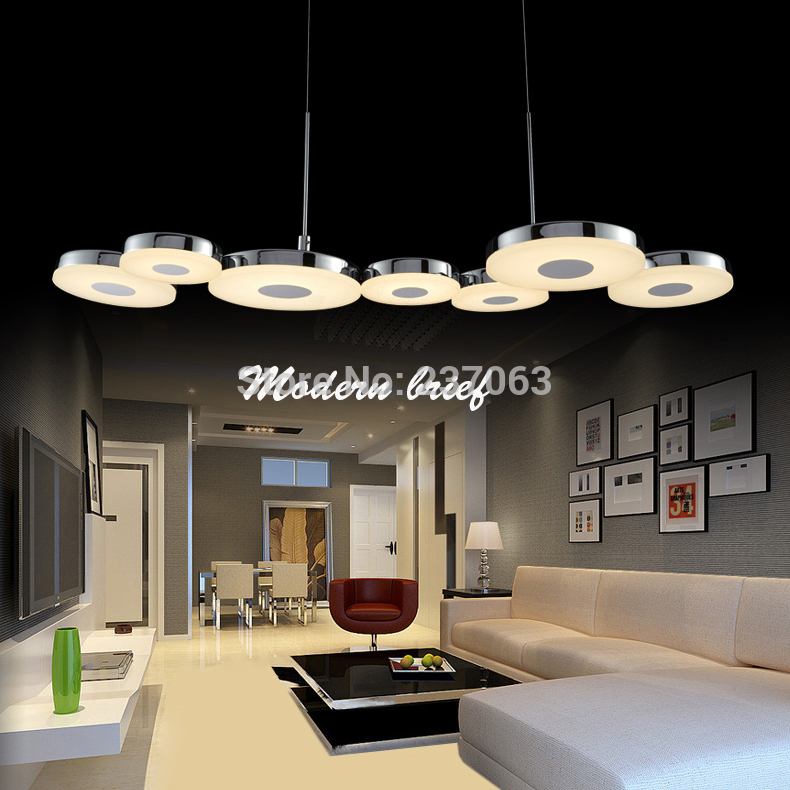 Top Quality Modern Acrylic Chandelier For Dining Room Brief LED 7 head Living Room Lamp Simple Style Hanging Lighting Fixture