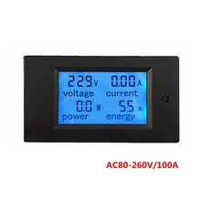 Digital LCD Blue backlight AC80-260V 100A volt amp meter with Transformer coil voltage current power energy 4 in 1 meter