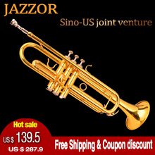 Free shipping professional Trumpet JZTR-300 Gold/Silver trompete Bb trompeta Brass Wind musical instrument trumpeter instruments(China (Mainland))