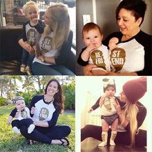 Autumn Spring Family Matching Outfits Long-sleeved Cotton T-shirt Women Kids Clothing Top tees Family Look Family fitted