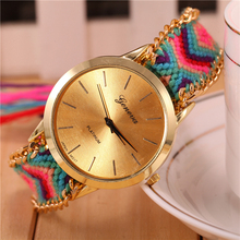 10 Colors New Fashion Women Braided Rope Bracelet Wristwatch Relogio Feminino Bohemian Style Quartz Watch Dress Watches