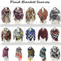 10pcs lot scarfs fashionable Za Fashion Winter Women Cashmere Plaid Tartan Blanket Scarf Pashmina Scarves Shawl