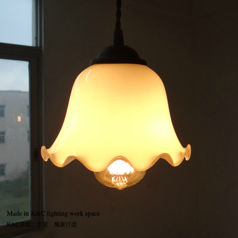 American country simple Loft vintage glass iron lamp bar ofhead single pendant light