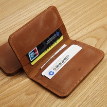 LAN men’s genuine leather bank card holder credit card case slim card case leather coin purse