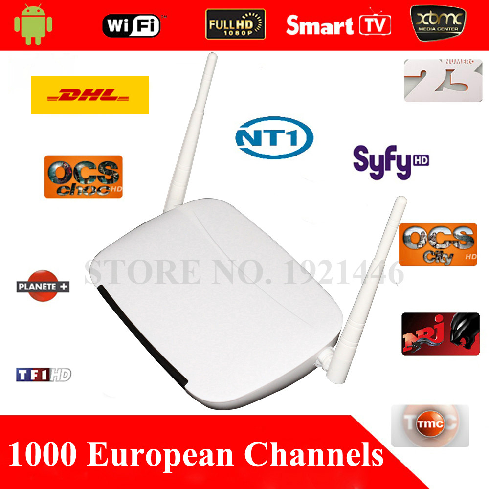 European & Arabic IPTV Android TV Box 1000+Channels Sky IT DE UK Turkish Serbia French Greece Sweden Albanian Set Top Box By DHL