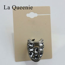 Punk Rock rhinestone Gold Sliver Imitation Diamond globoidal ring finger ring for women sale bague ruby jewelry