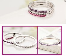 Silver Wedding 925 Sterling Silver Rings for Women Purple Red Simulated Diamond Engagement Ring Star Jewelry