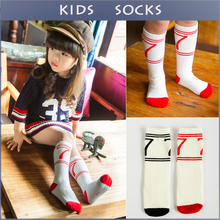 Lucky Num Pattern Cotton Kids Socks Soft Casual Kawaii Boys Girls Knee Long Socks Children s