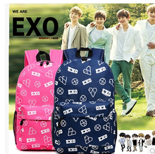 EXO Bag 2015 New Casual Canvas Shoulder Bag EXO Backpack Schoolbag Korean Version Men And Women Leisure EXO Travel Bag