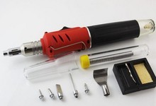 Free Shipping Self-Ignition 10-in-1 Gas Soldering Iron Cordless Welding Torch Kit Tool HS-1115K